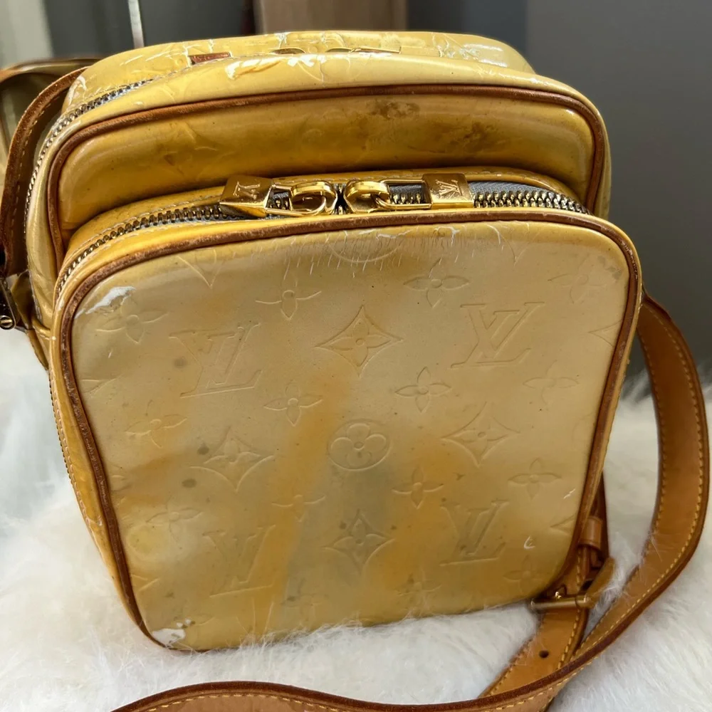 Louis Vuitton Yellow Vernis Leather Crossbody Bag